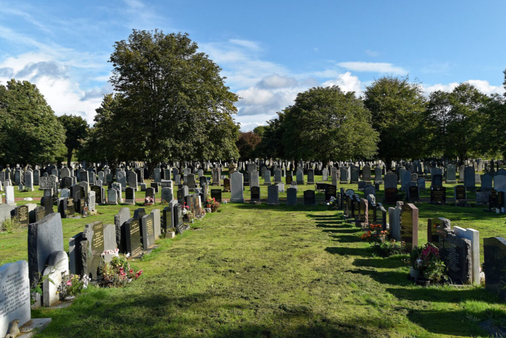 Cemetery on a sunny day
